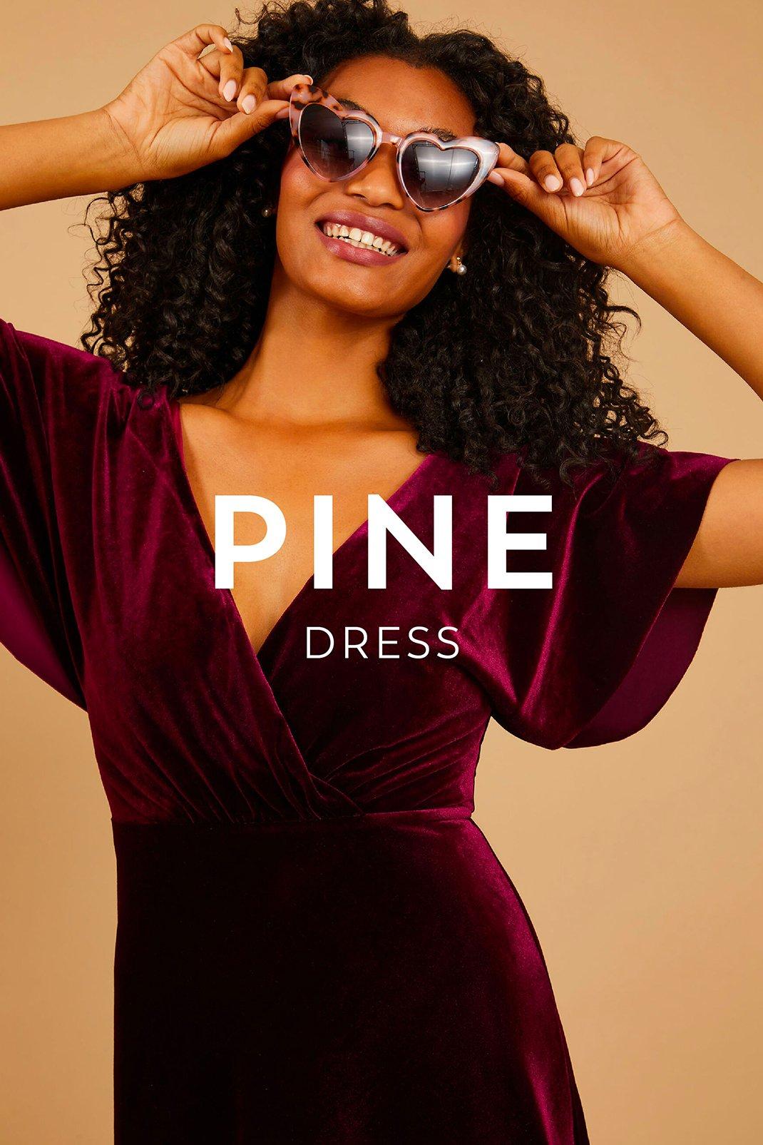 Vow'd Weddings Pine Dress in Berry Red
