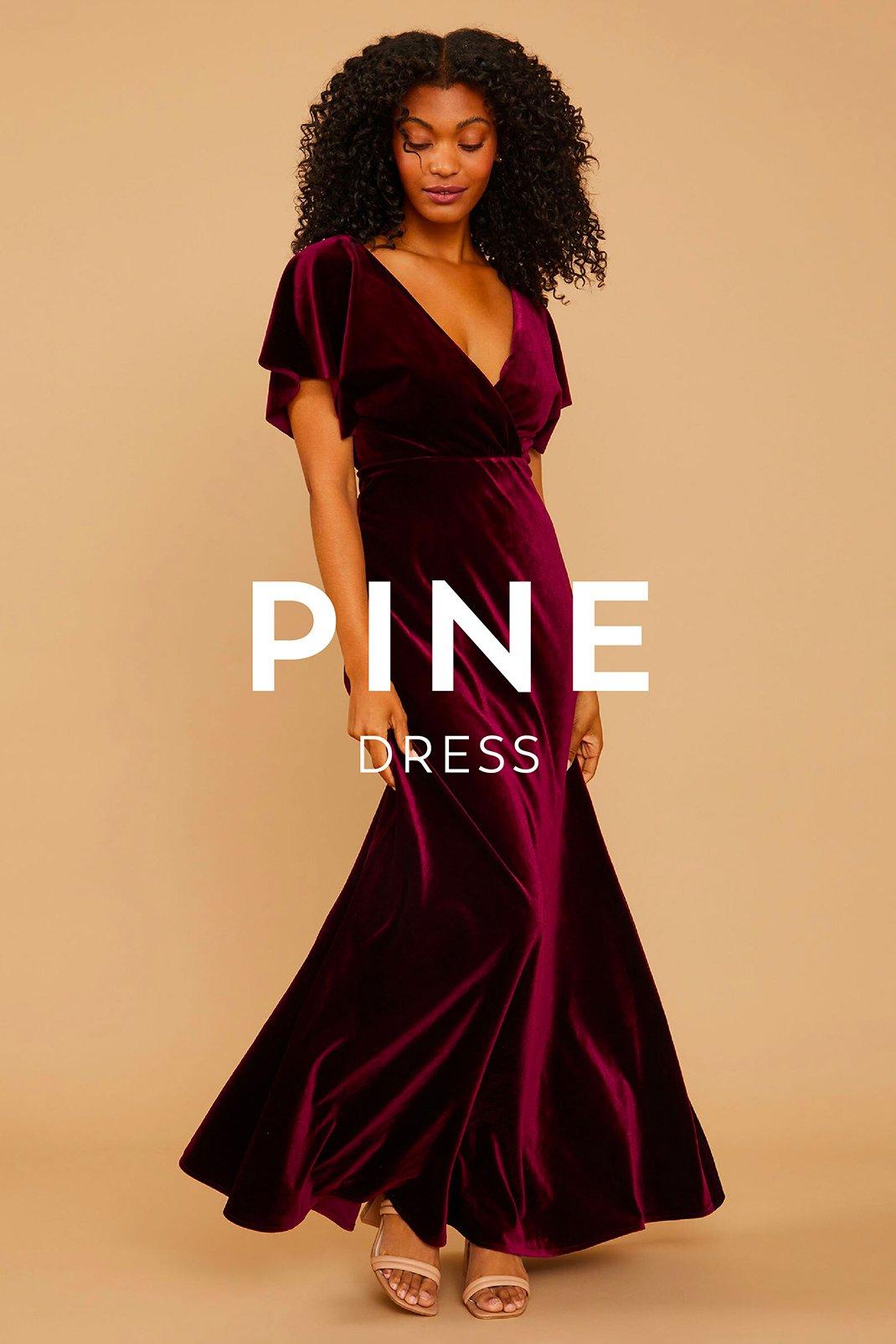 Vow'd Weddings Pine Dress in Berry Red