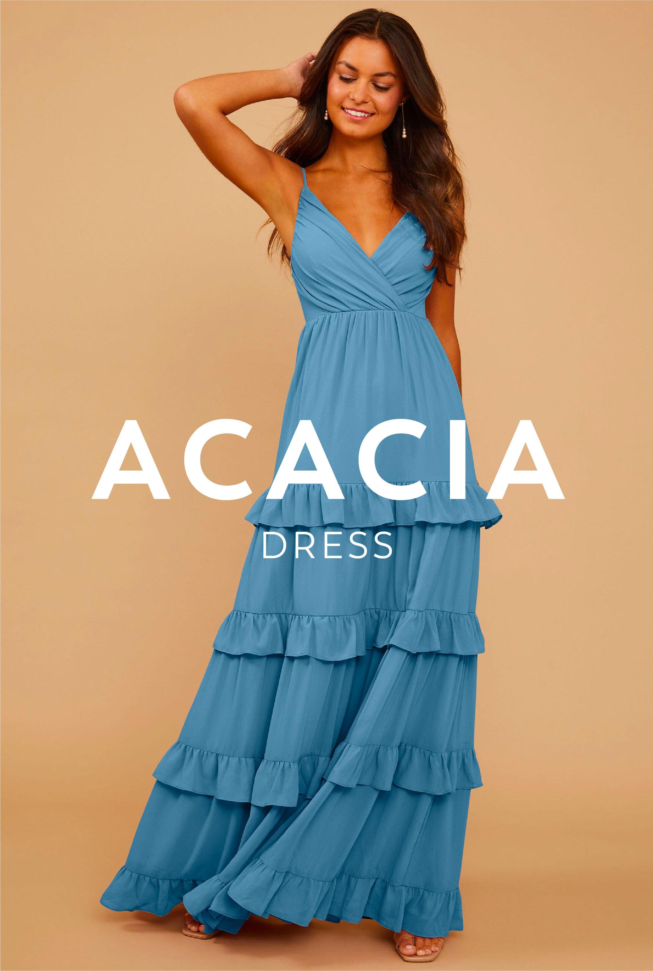 Vow'd Weddings Acacia Dress in Chambray Blue