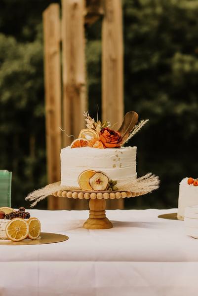 Lakinzie and caden's bohemian wedding cake