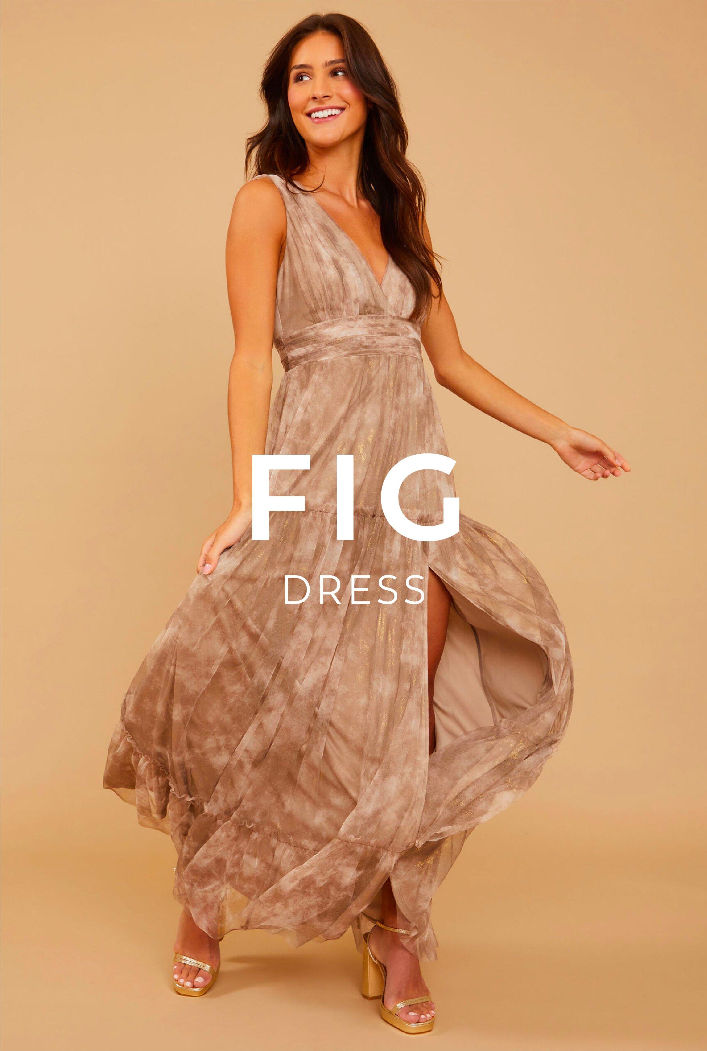 Vow'd Weddings Fig Dress in Gold Dust