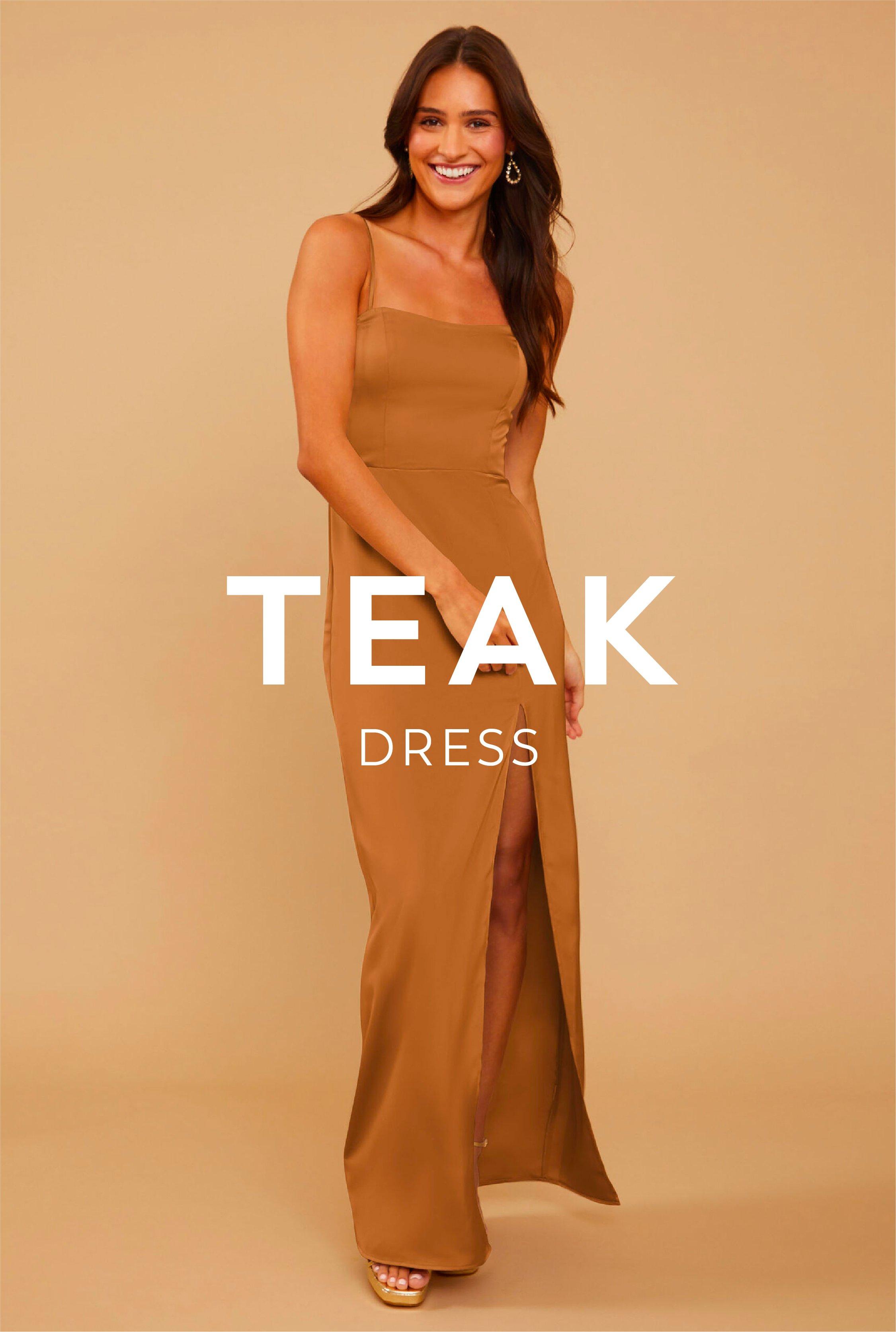 Vow'd Weddings Teak Dress in Mocha