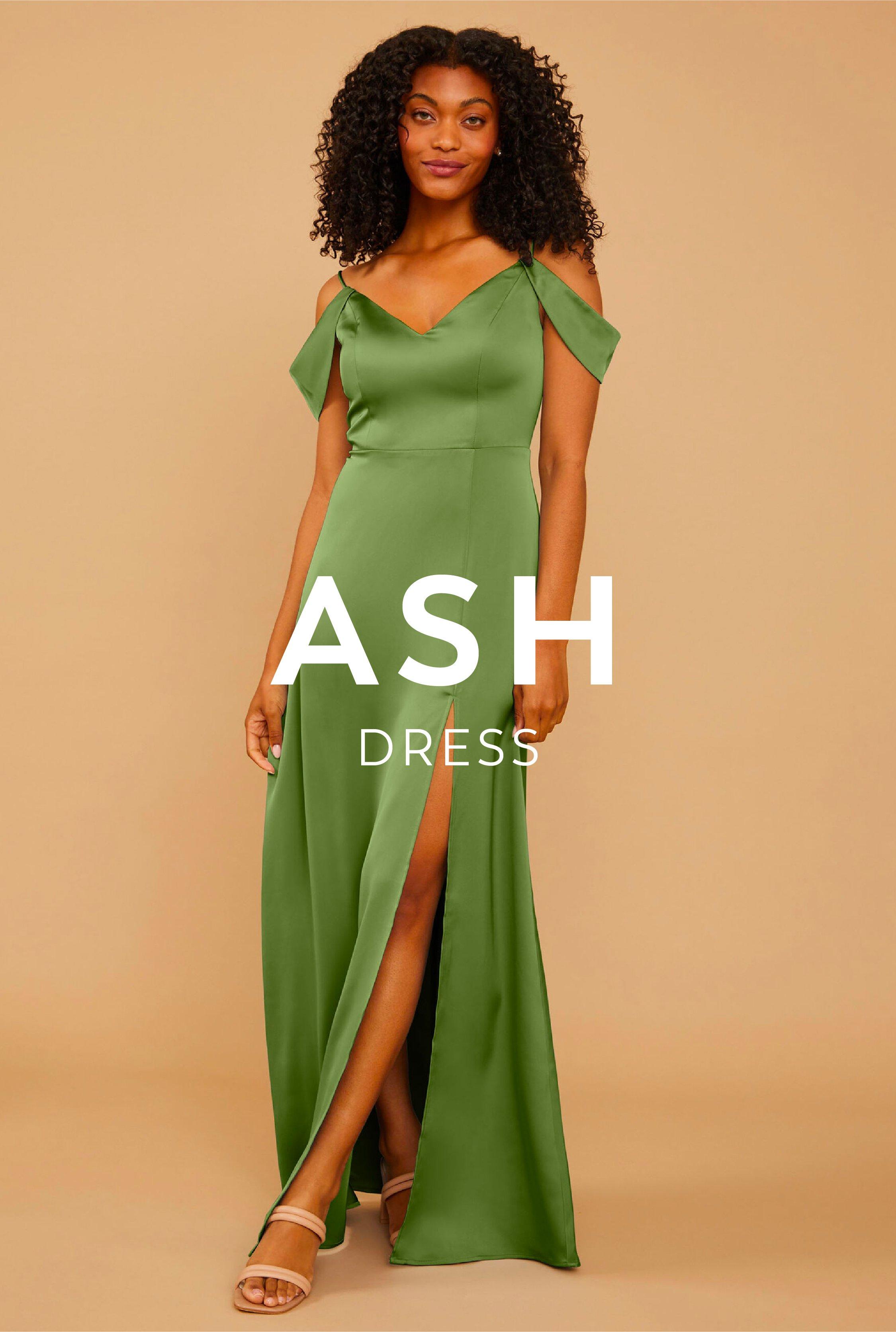 Vow'd Weddings Ash Dress in Emerald Olive Green