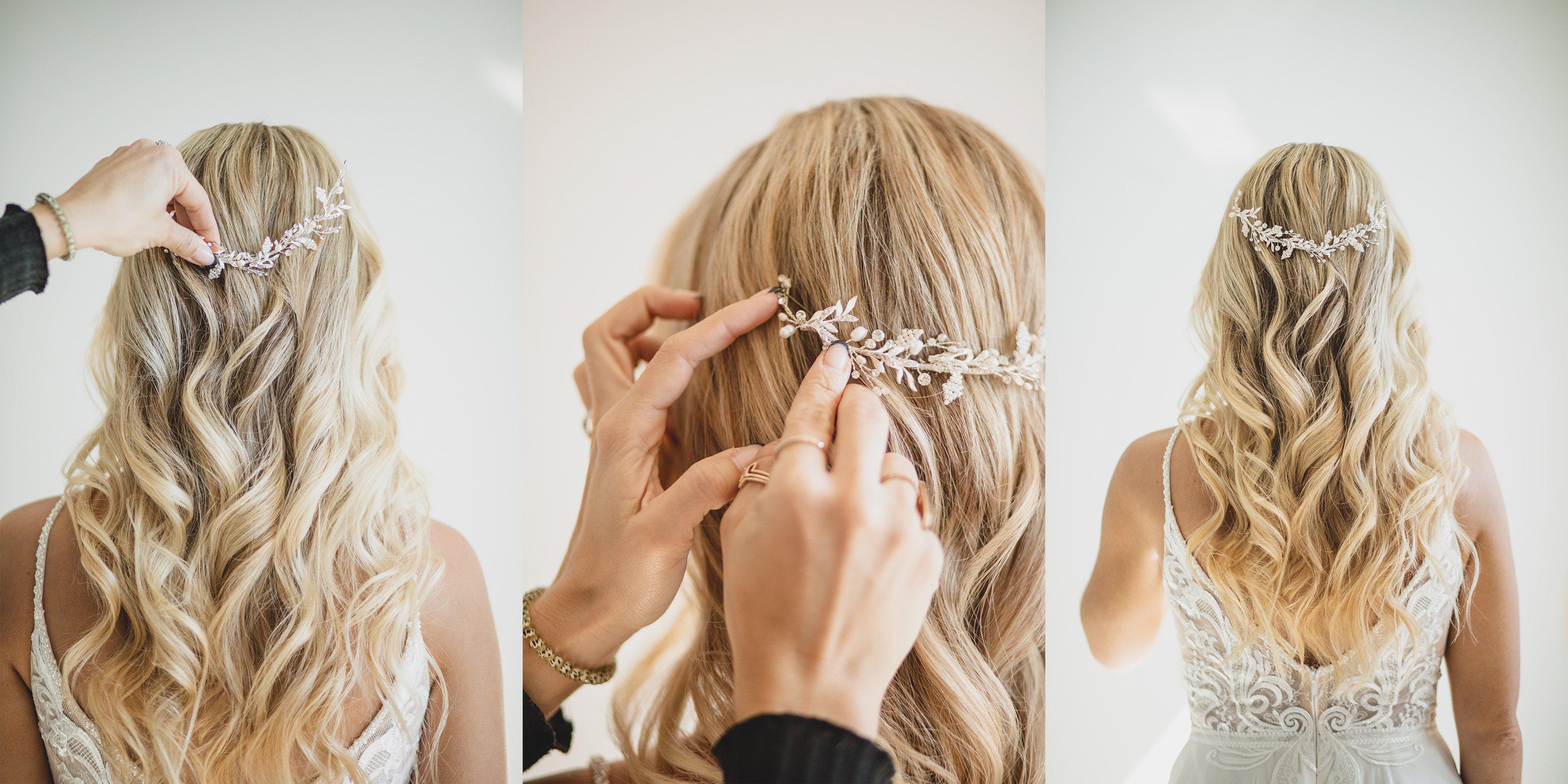 How to Connect a Wedding Veil to Your Hair Combs : Bridal Hair Upstyles 