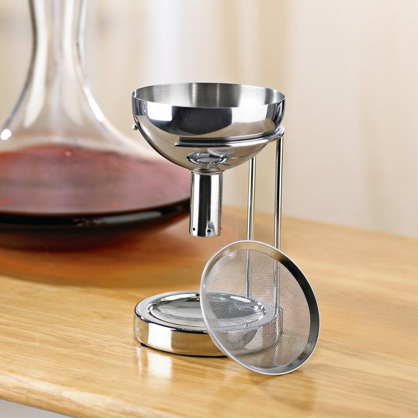 Wine Enthusiast Aerating Funnel with Removable Screen and Stand