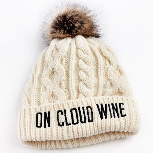 “On Cloud Wine” Faux Fur Pom Pom Hat