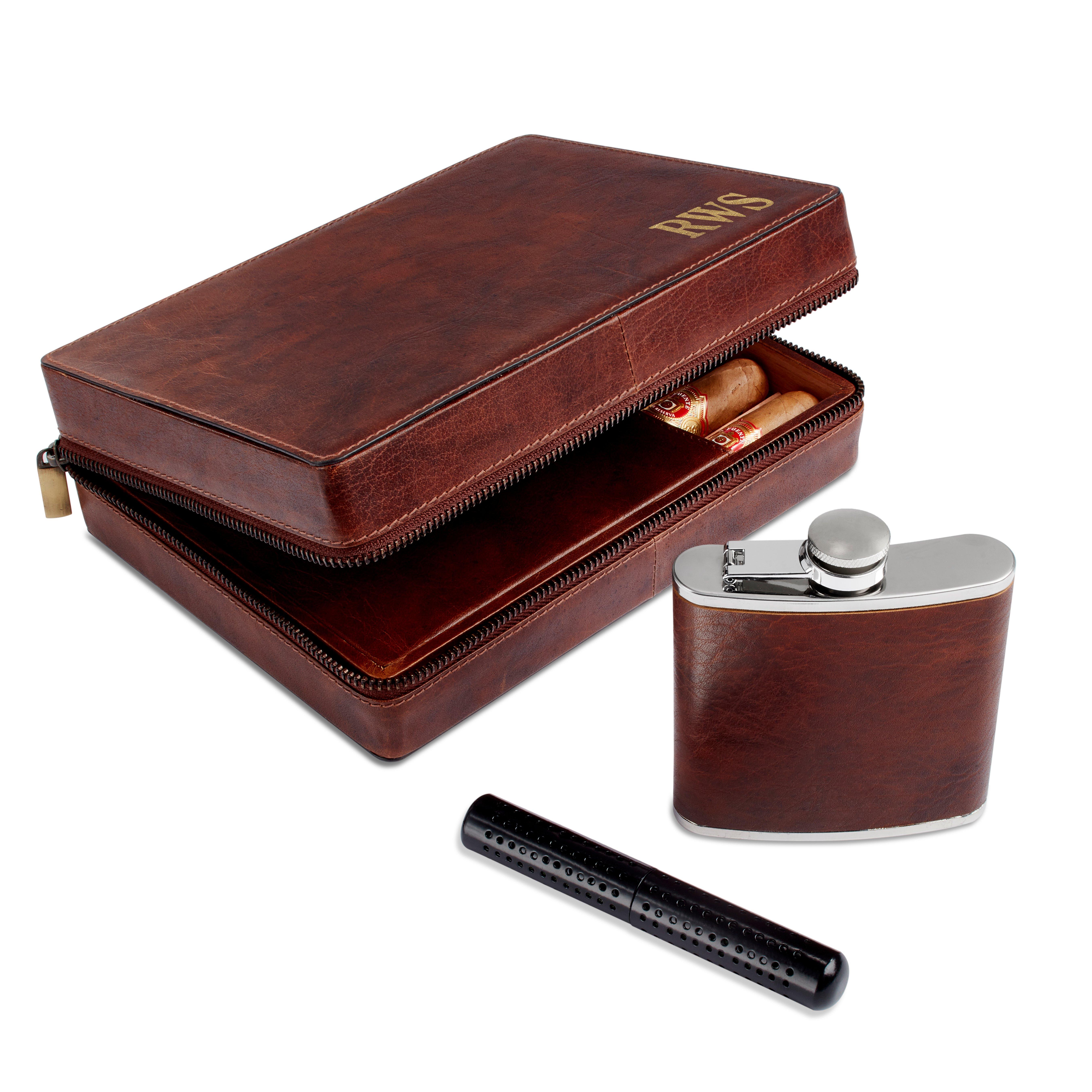 Personalized Leather Cigar Case