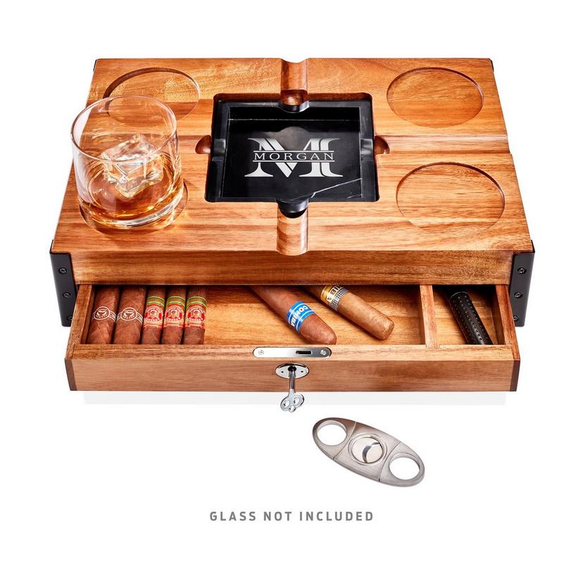 Deluxe Cigar Chest with Ashtray and Coaster Top