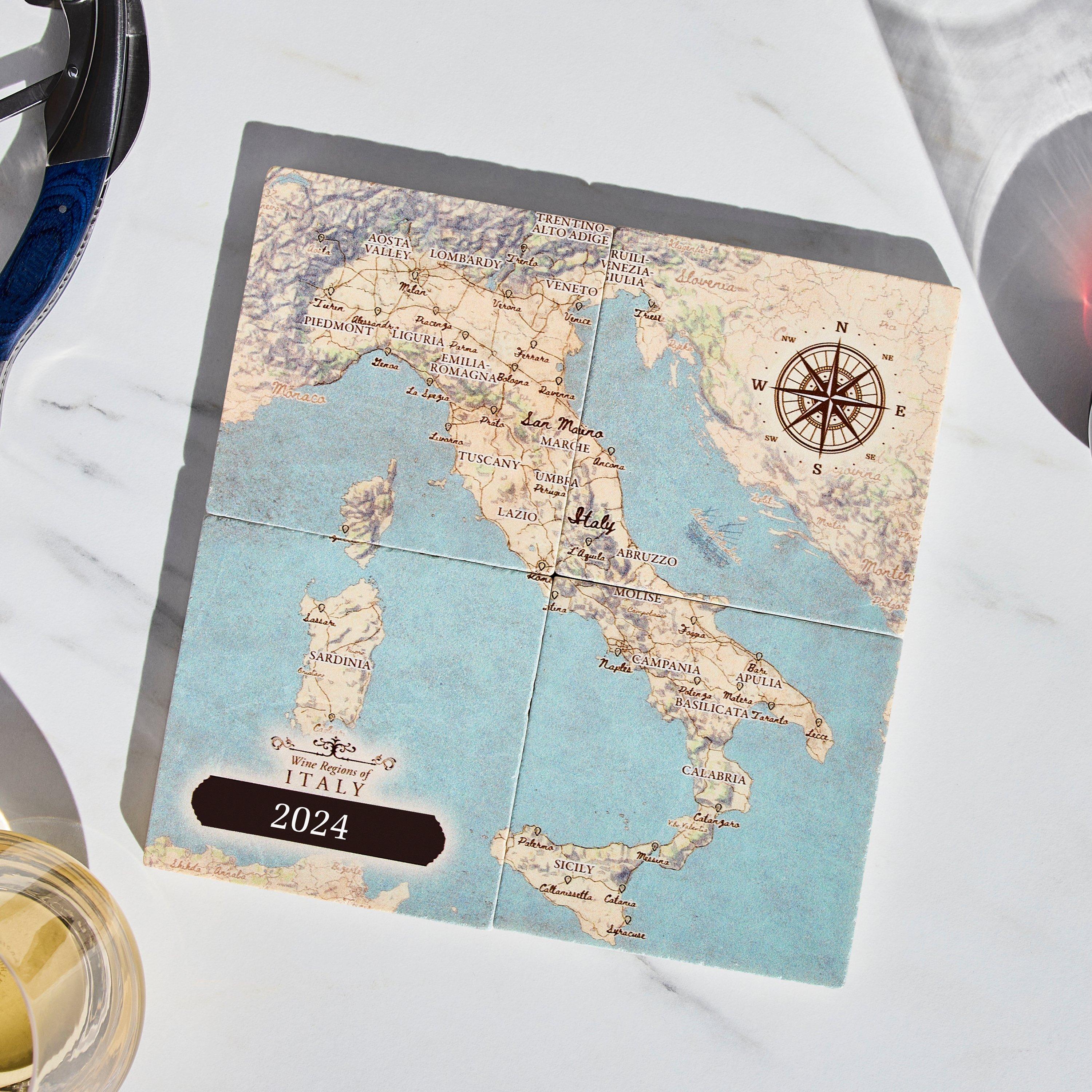 Personalized Italy Wine Valley Marble Coasters (Set of 4)