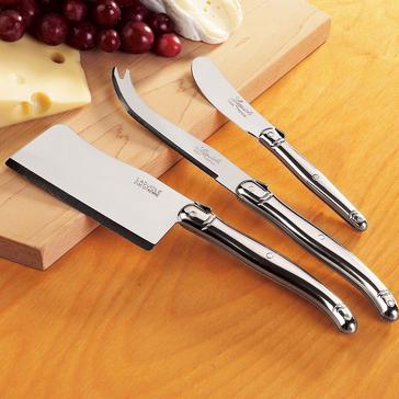 Jean Dubost Laguiole 3-Piece Cheese Knife Set (Stainless Steel)