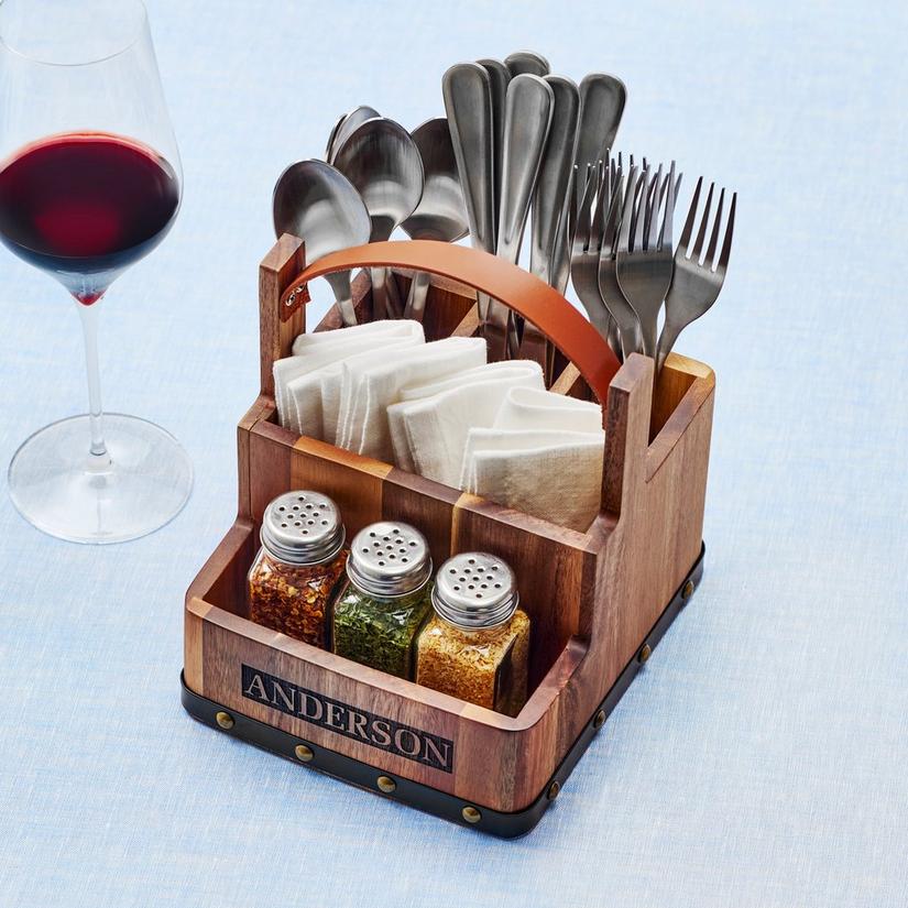 Barrel-Inspired Wine Country Flatware and Spice Caddy