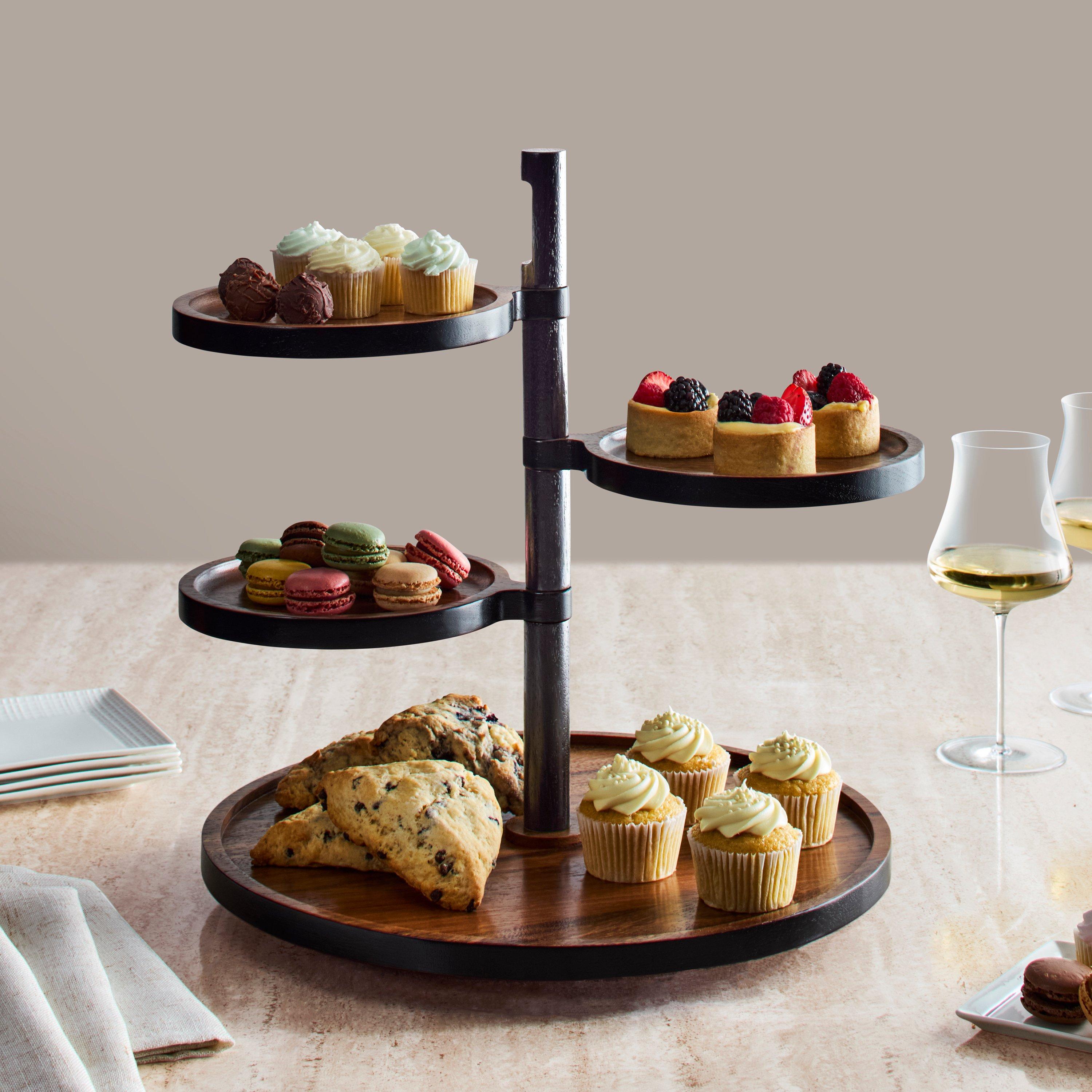 Wine Enthusiast Adjustable Tiered Lazy Susan Server