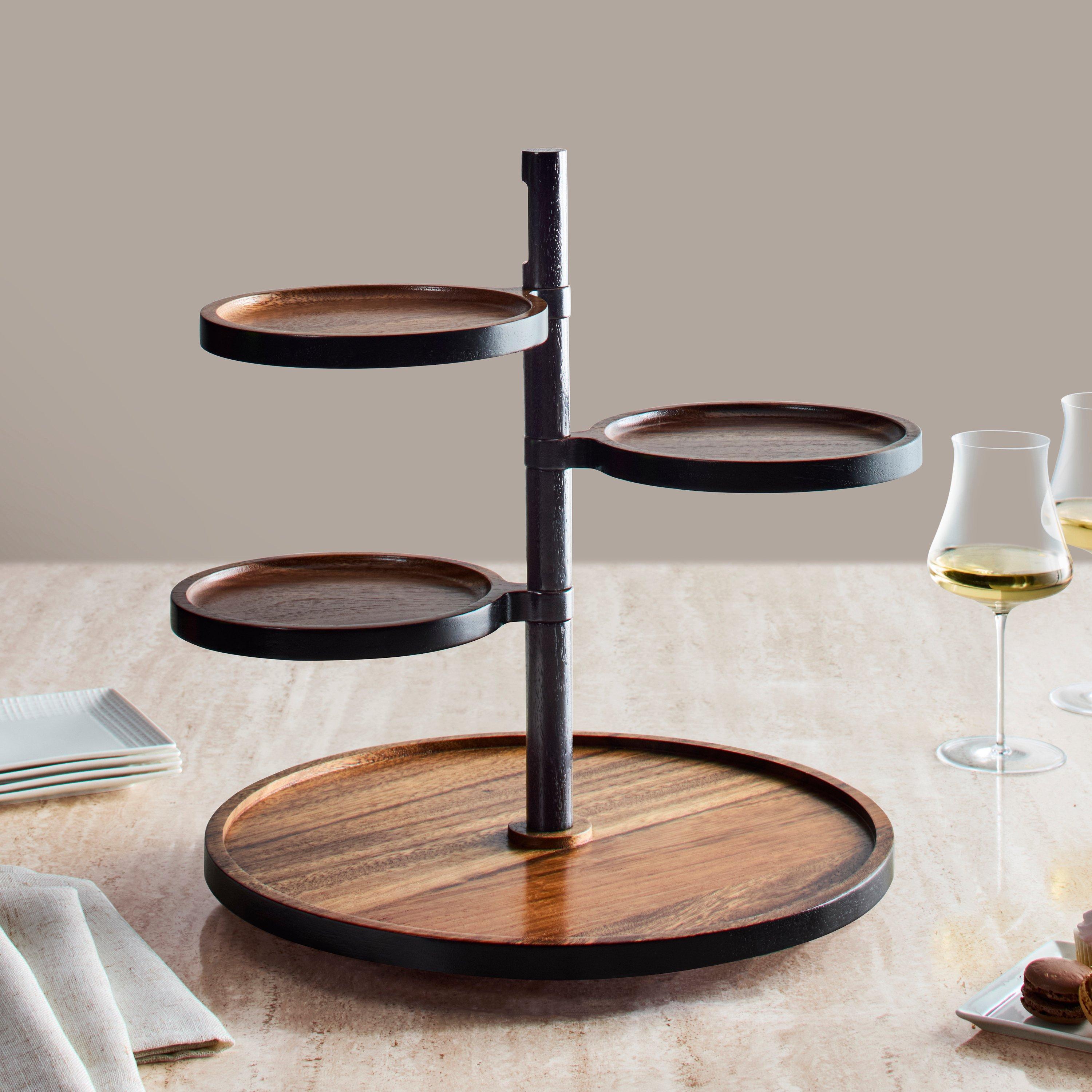 Wine Enthusiast Adjustable Tiered Lazy Susan Server