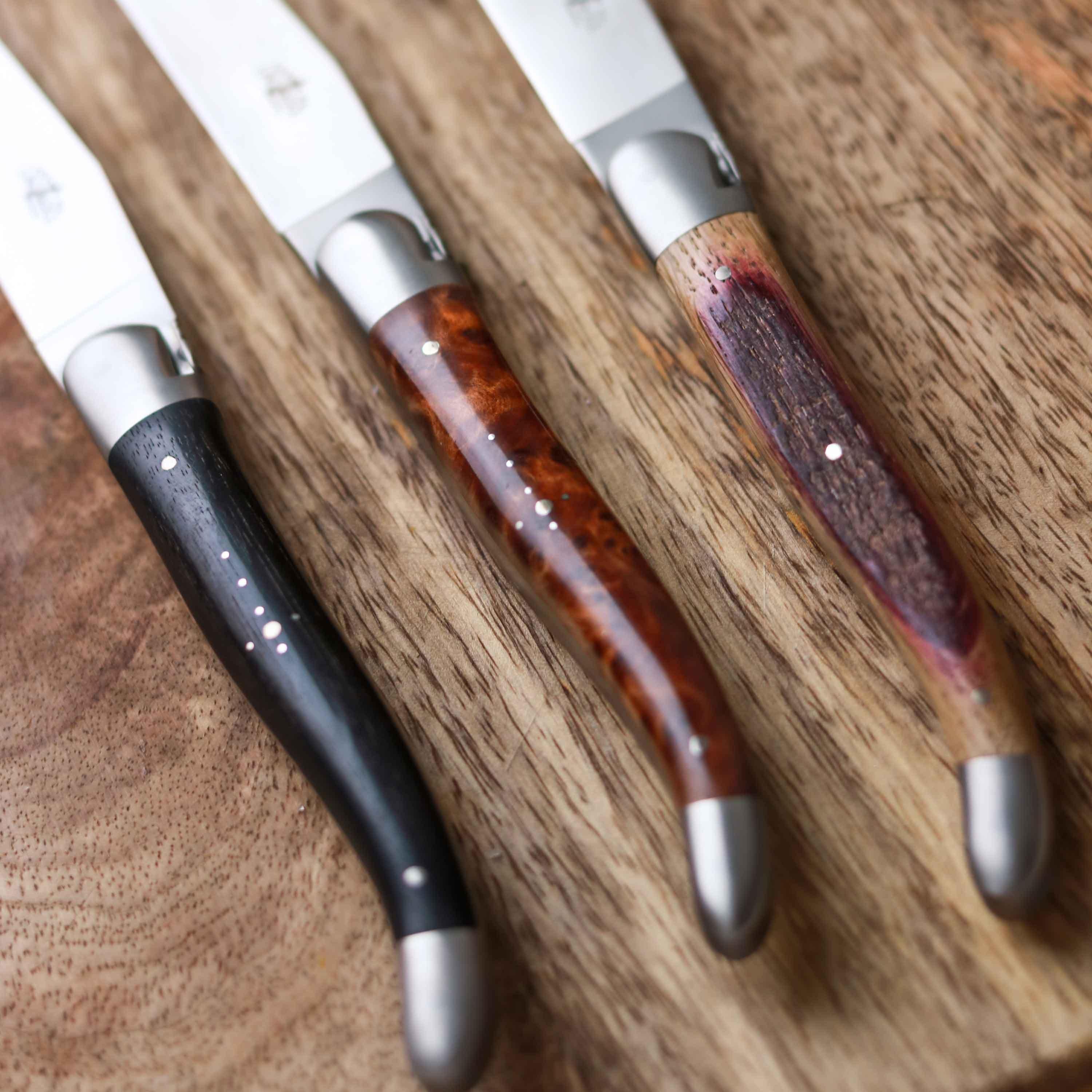 Forge de Laguiole Table Knives Reclaimed Oak Barrel Handles (Set of 6)