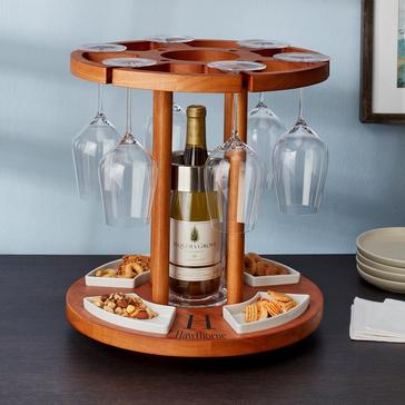 Wine Serving Carousel with Snack Tray and Bottle Chiller