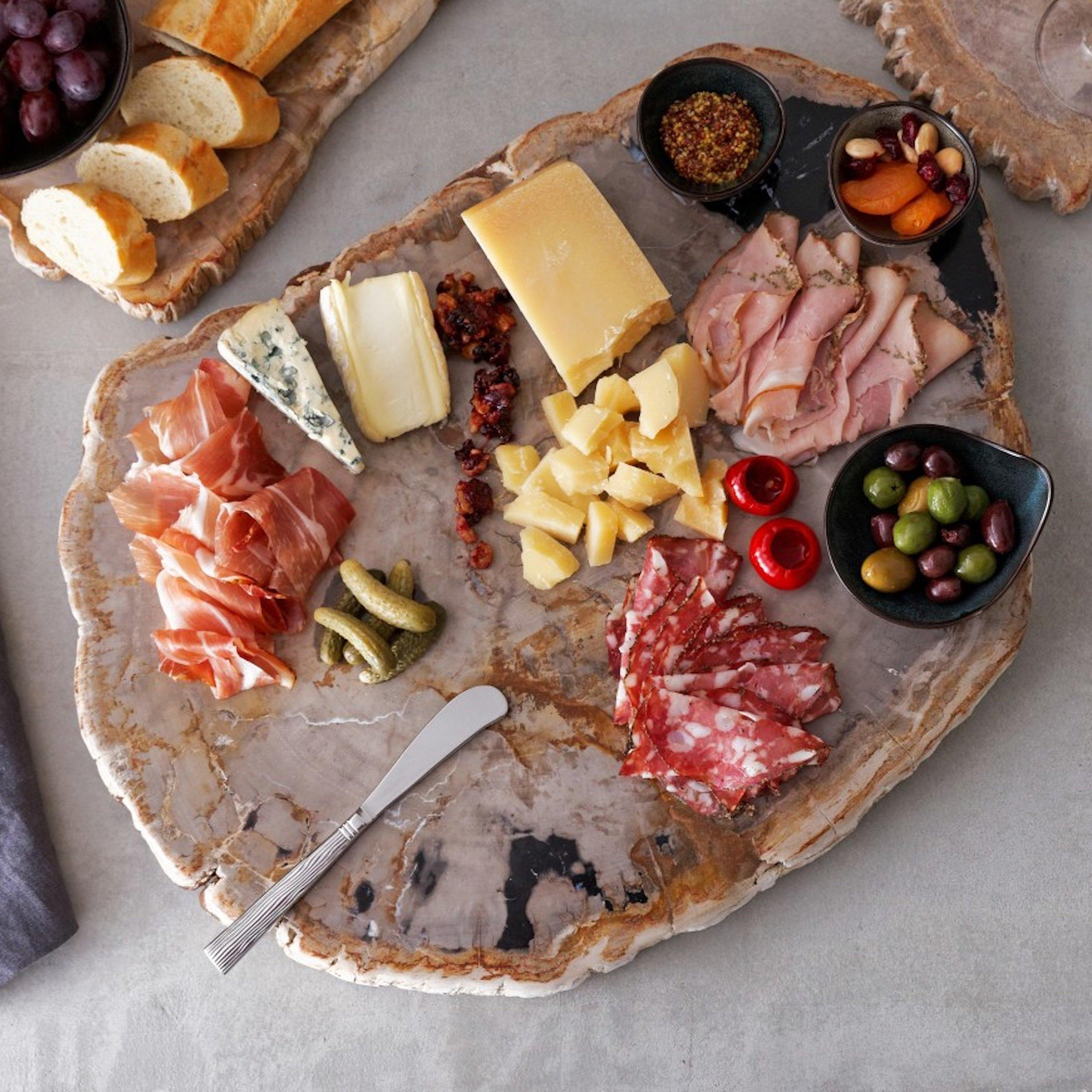 Petrified Wood Serving Platter Large Size (PW43) - newest Cheese Board, Indonesian Petrified Wood