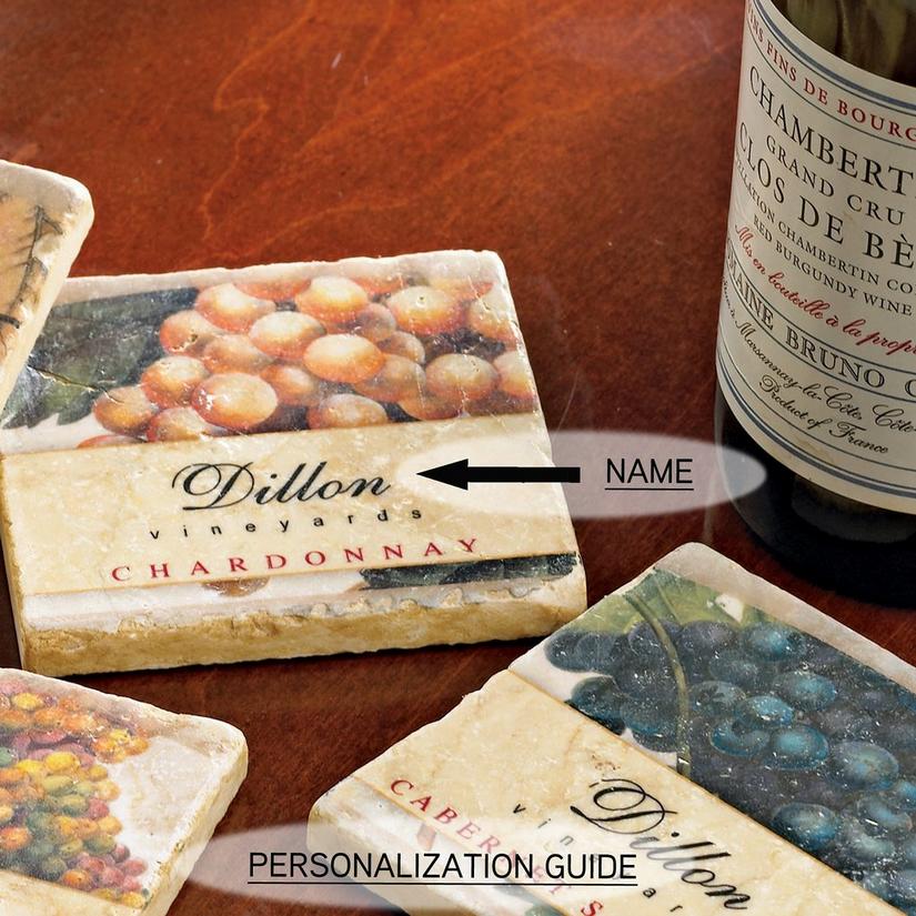 Personalized Vineyard Coasters (Set of 4)