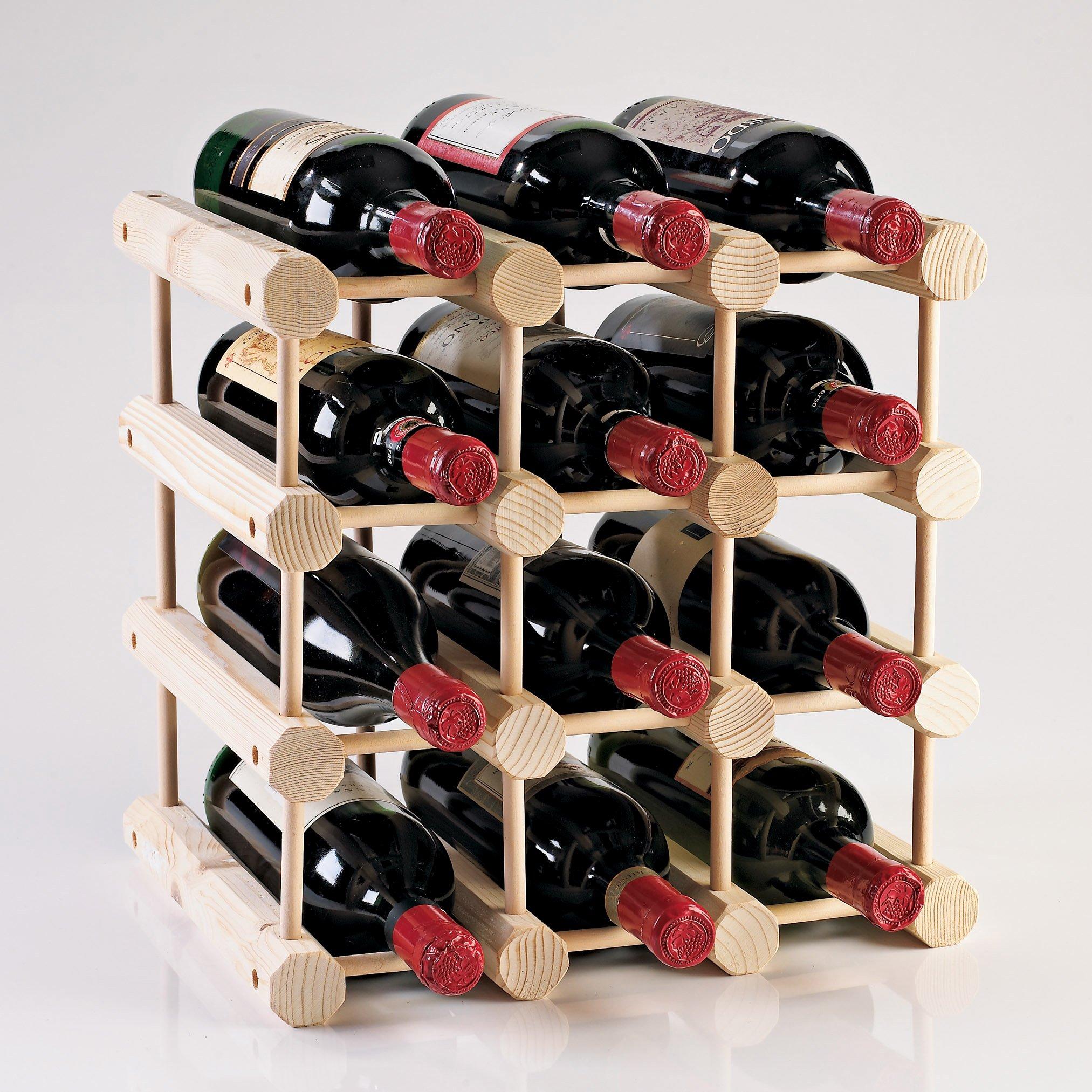 Modular 12 Bottle Wine Rack Natural