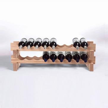 Finnhomy 18-Bottle Stackable Natural Bamboo Wine Display and Storage Rack 