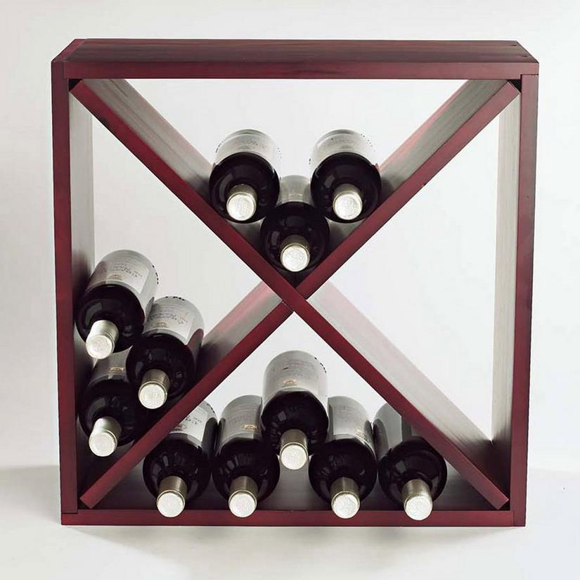 24 Bottle Compact Cellar Cube Wine Rack (Mahogany)