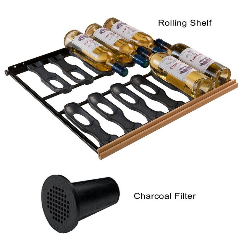 EuroCave Standard Pack - 6 Main du Sommelier Rolling Shelves & Charcoal Filter