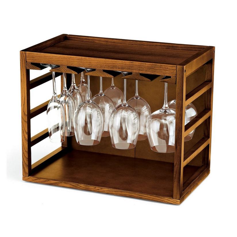 Hanging Wooden Wine Glass Rack Hangs With Included Hardware Made In USA 
