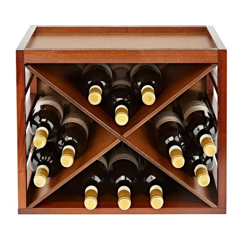 Cube Stack X-Style Wine Rack (Walnut)