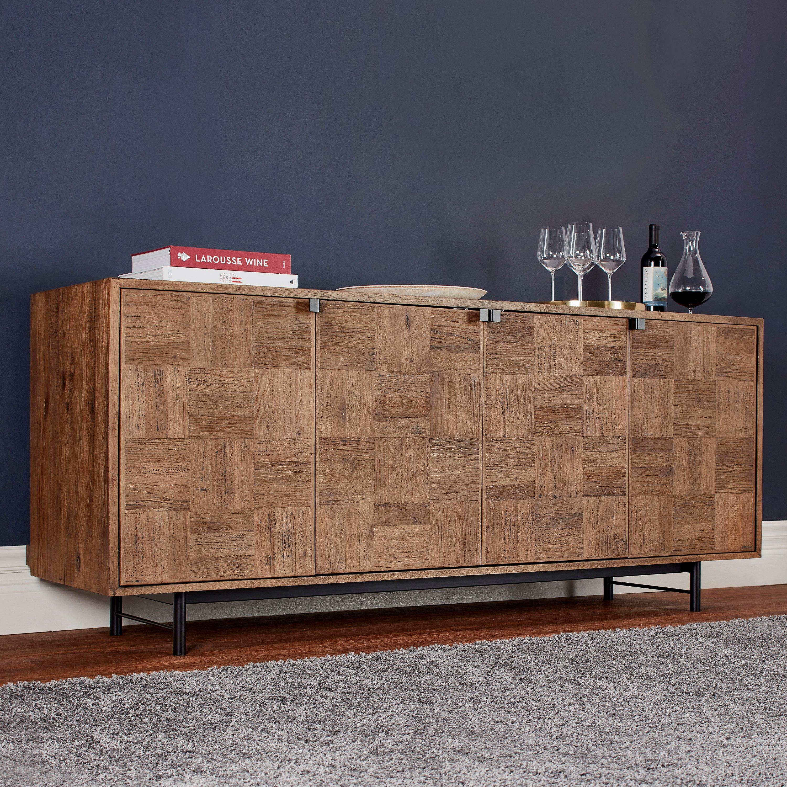 Loire American Oak Wine Credenza 2 Integrated Wine Coolers