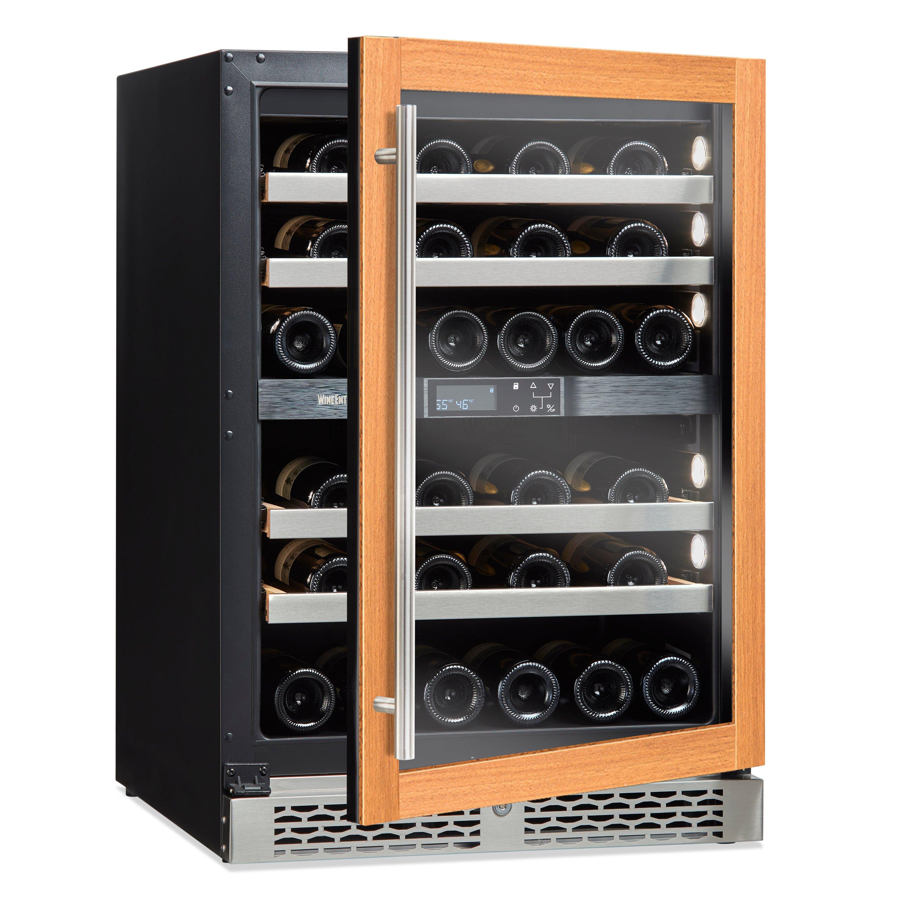 Wine Enthusiast Enfriador de vino para encimera de 6 botellas, mini  refrigerador para cocina con 3 estantes, control de temperatura ajustable y
