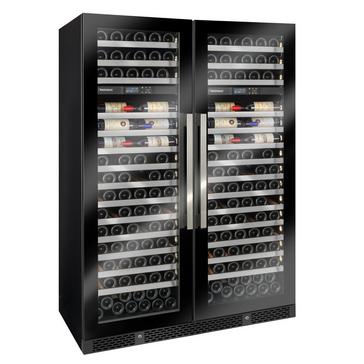 Vinothèque Double Café Dual Zone MAX Wine Cellar with Steady Temp Cooling (Edge-To-Edge Glass Door)