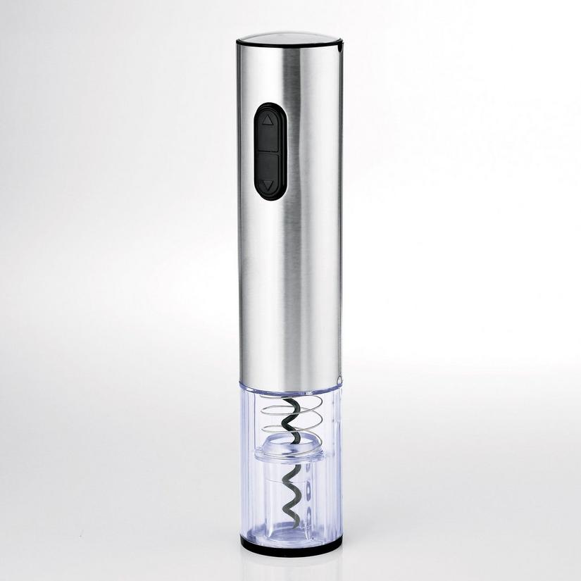 Red JB's Electric Wine Opener Push-Button Corkscrew in Red Black Blue & Stainless Steel. 