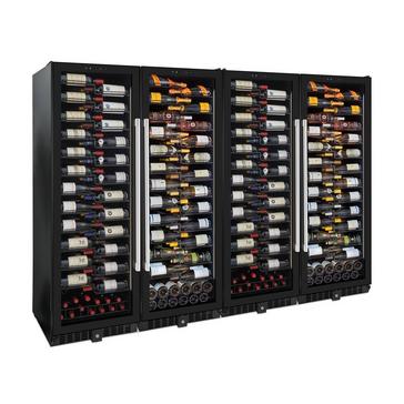 Wine Enthusiast VinoView 620-Bottle Quad Wine Cellar with Steady-Temp Cooling (Edge-To-Edge Glass Door)