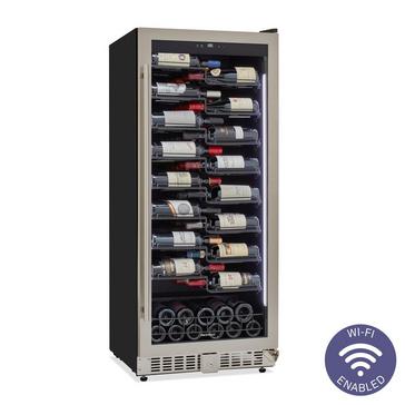 Wine Enthusiast VinoView M 90 Smart Wi-Fi Wine Cellar, Stainless Steel Glass Door