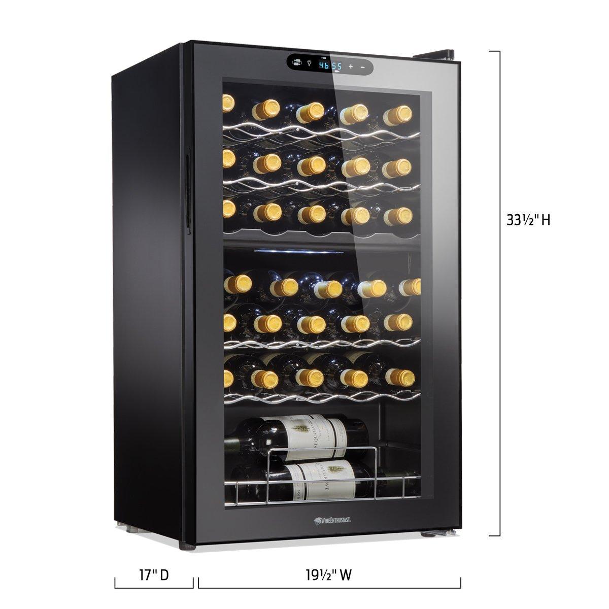 Wine Enthusiast 32Bottle Dual Zone MAX Compressor Wine Cooler Wine