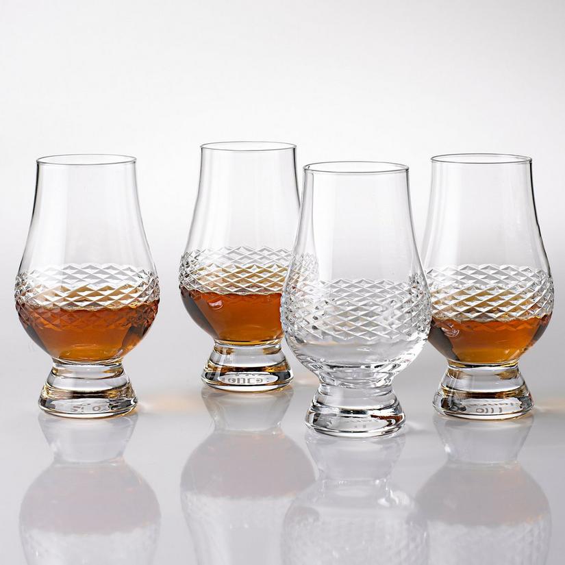 Glencairn Whiskey Glasses with Diamond Band (Set of 4)
