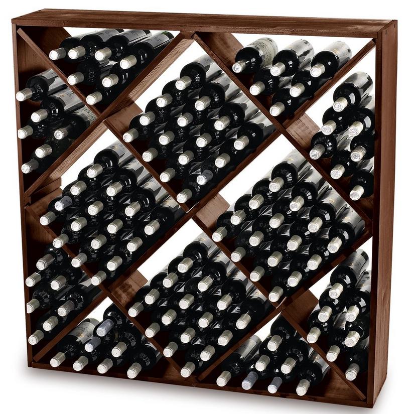 Jumbo Bin 120 Bottle Wine Rack (Walnut)