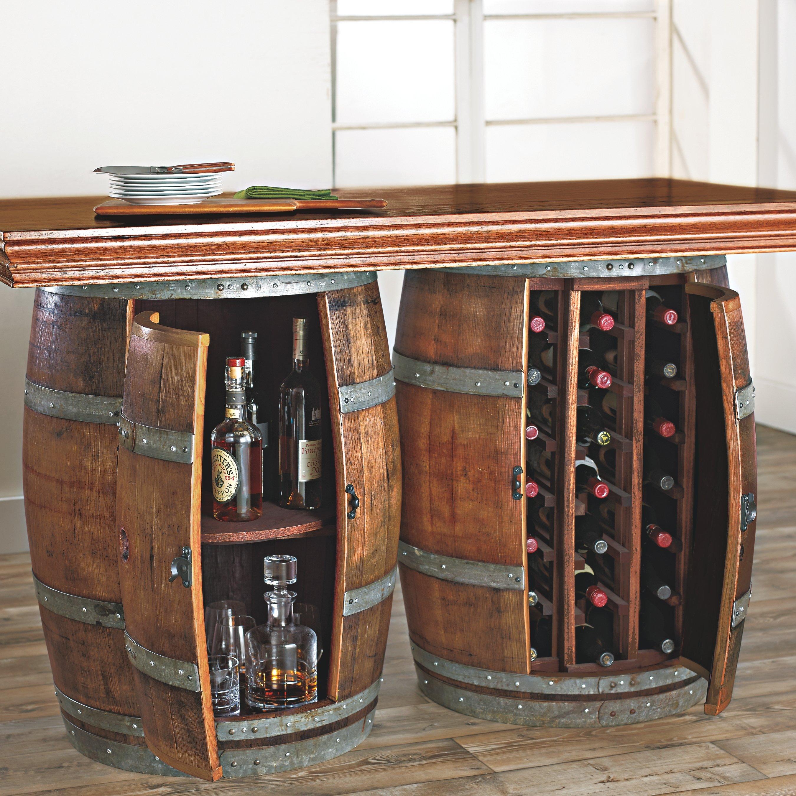 Reclaimed Wine Barrel Bar/Island Set - Wine Enthusiast