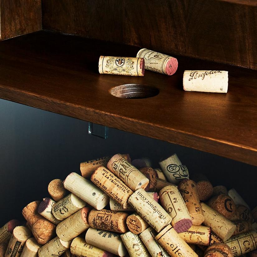 Wall Mounted Wine and Stemware Rack with Cork Catcher