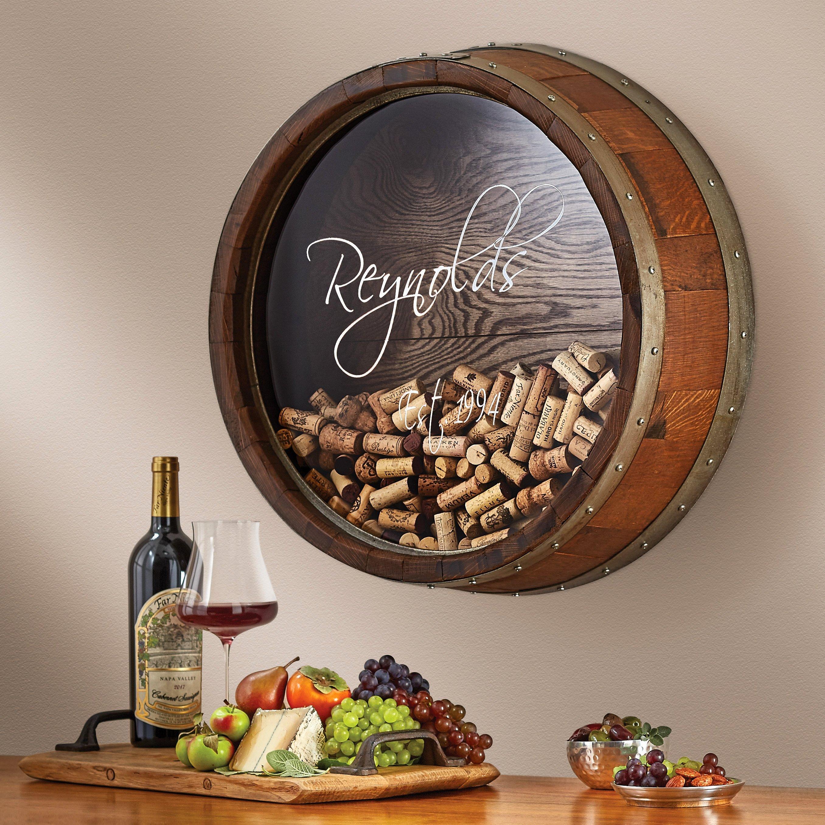 Personalized Reclaimed Wine Barrel Head Cork Collector S Display Name   3311813 3