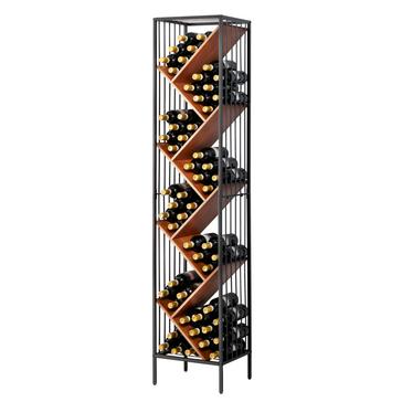 22 x 10 x 7 Inches Black Rivet Contemporary Decorative Curved Metal Countertop Standing Wine Racks Renewed 