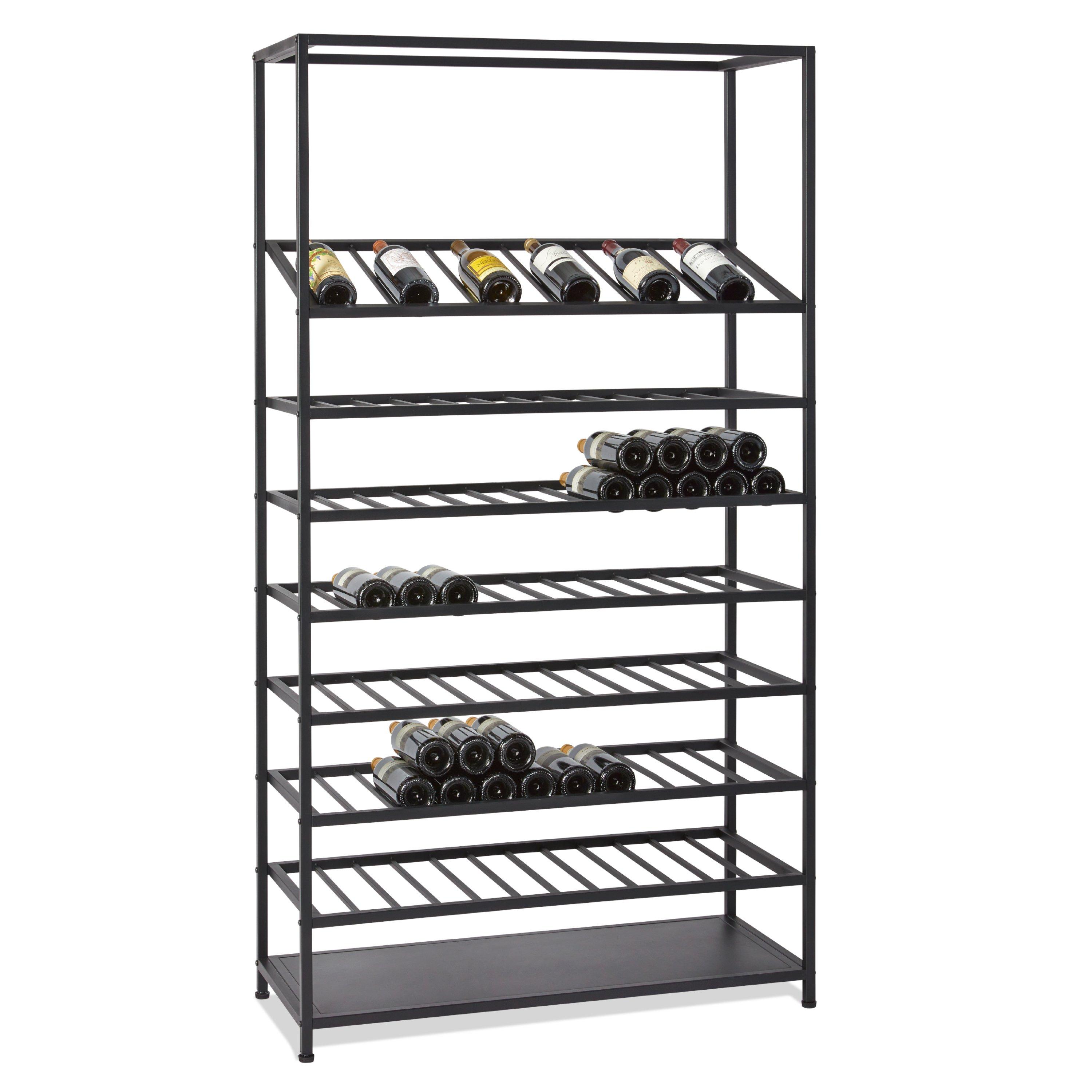 150Bottle Iron Wine Rack with Display Shelf Wine Enthusiast