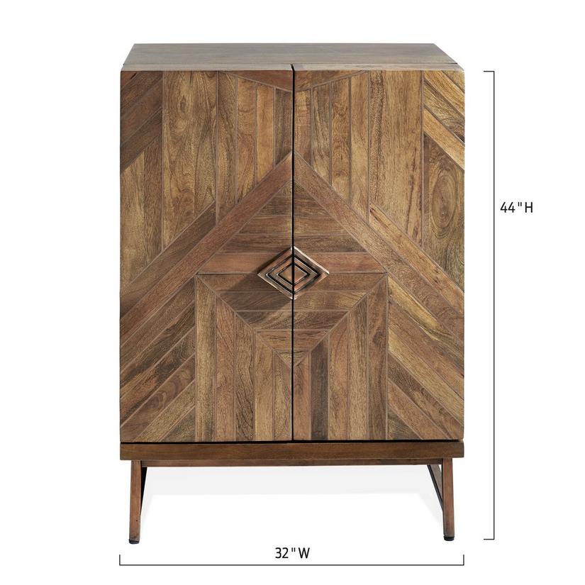 Cheverny Metal Inlay Mezzo Bar Cabinet with Cooling Storage Option