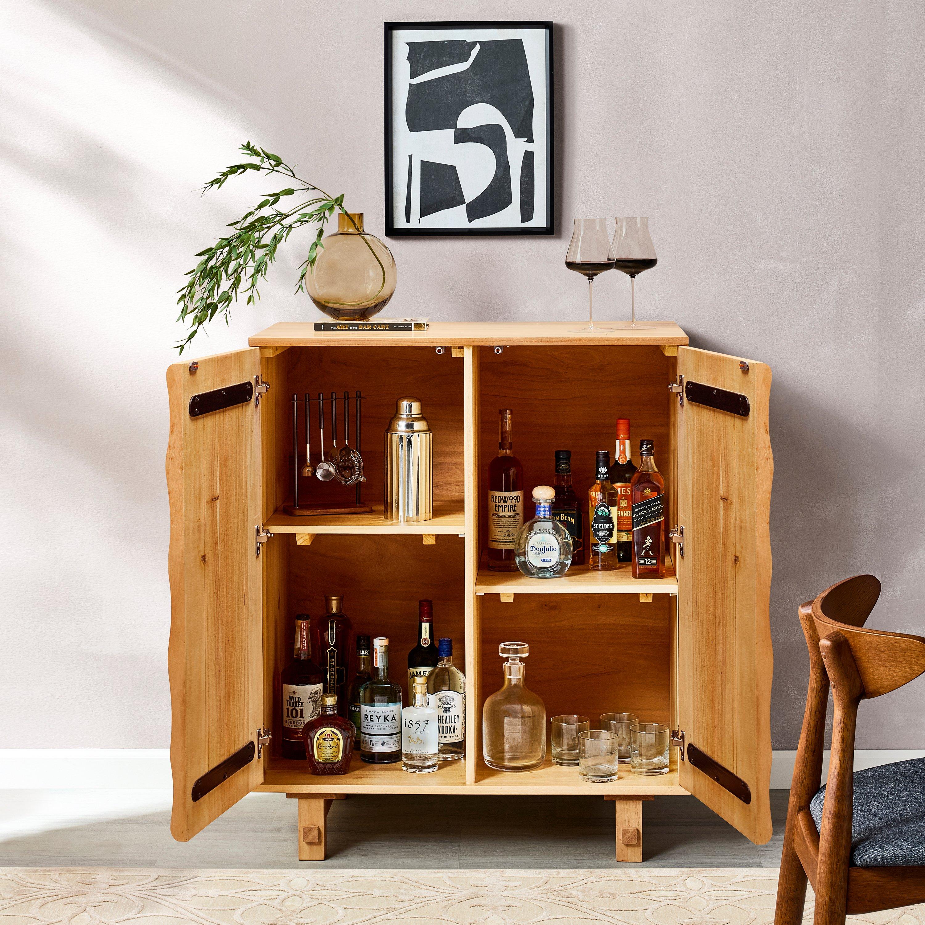 Aya Wave Small Bar Cabinet With Cooling Storage Option