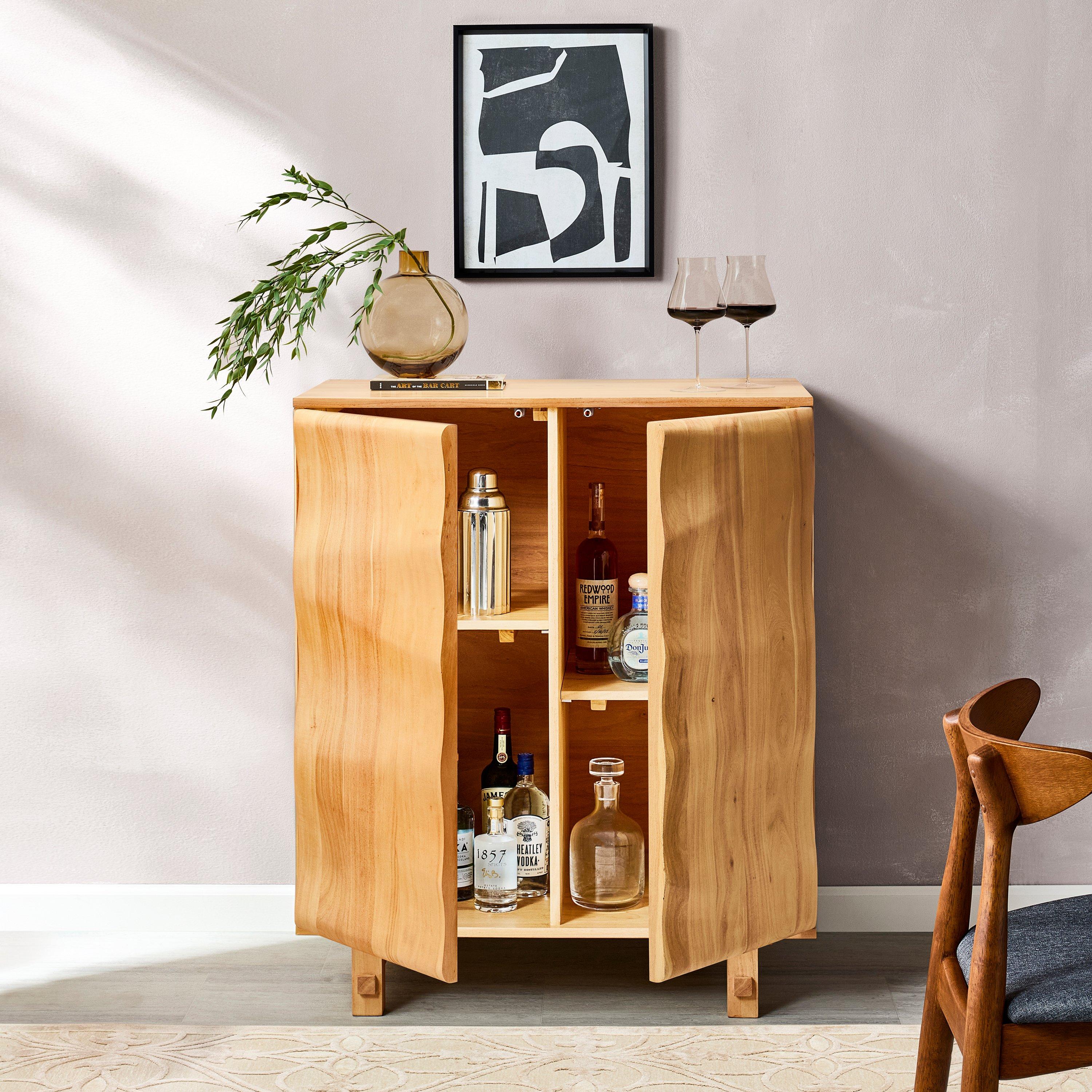 Aya Wave Small Bar Cabinet With Cooling Storage Option