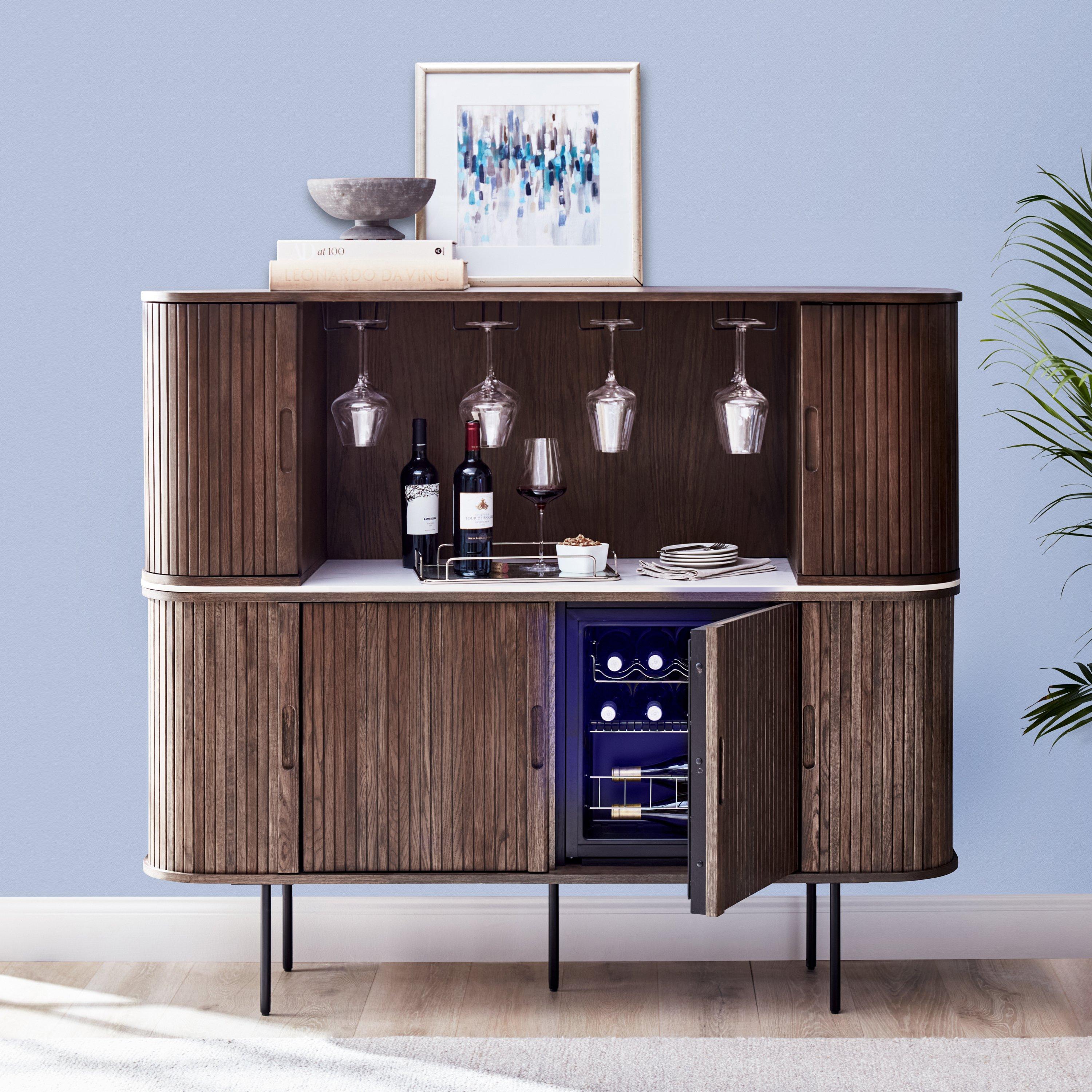 Maison Oval Sideboard and Hutch with Integrated Wine Coolers