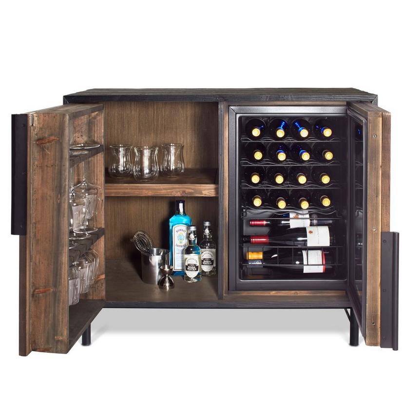 Sancerre Reclaimed Oak Wine Cabinet with Integrated Cooling