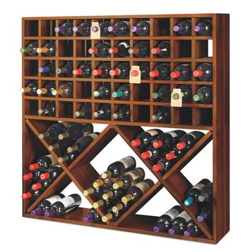 Jumbo Bin Grid 100 Bottle Wine Rack (Walnut)