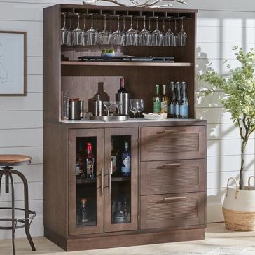 Umbria 2-Piece Bar Hutch Cabinet with Cooling Storage Option