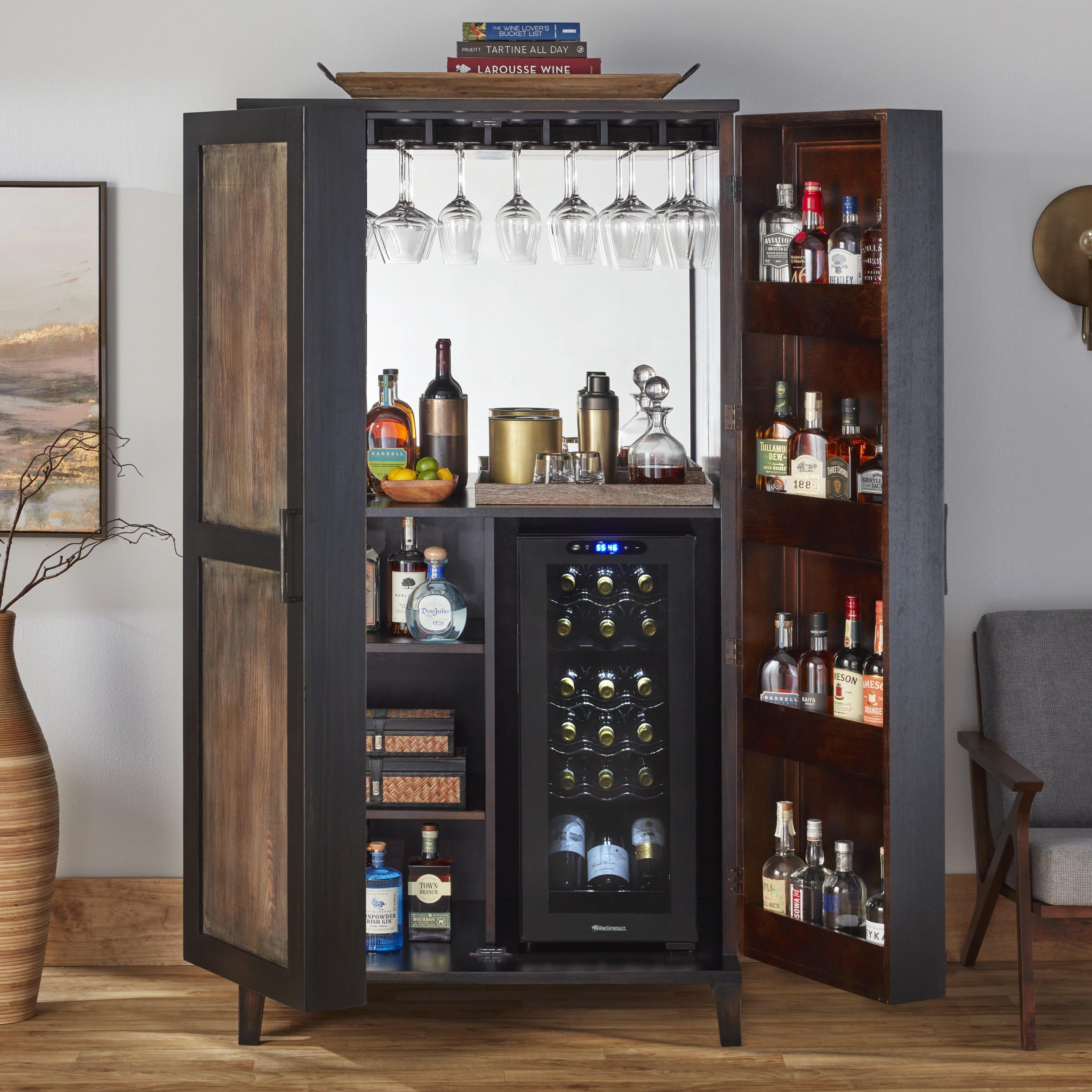 Piedmont Bar Cabinet With 18 Bottle Dual Zone Max Wine Cooler