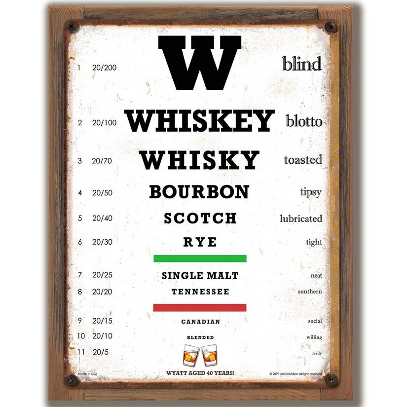 Personalized Whiskey Eye Chart Sign